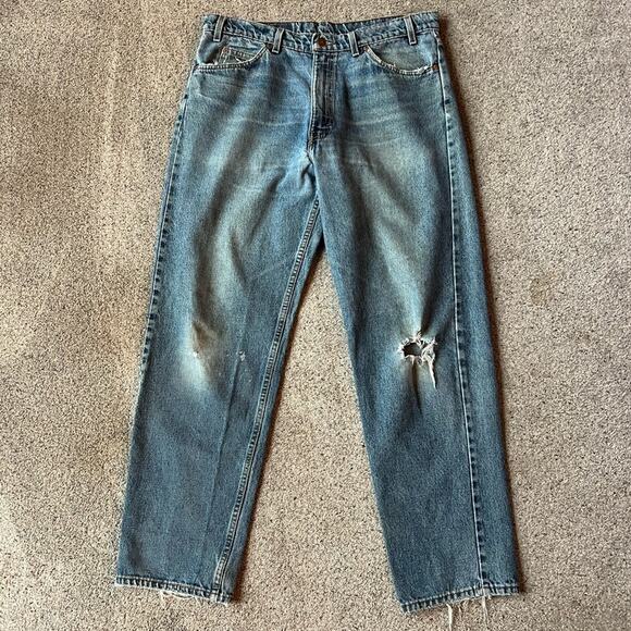 VTG Relaxed Fit 550 RARE Orange Tab High Rise Waisted Mom Student Jean - Picture 5 of 16